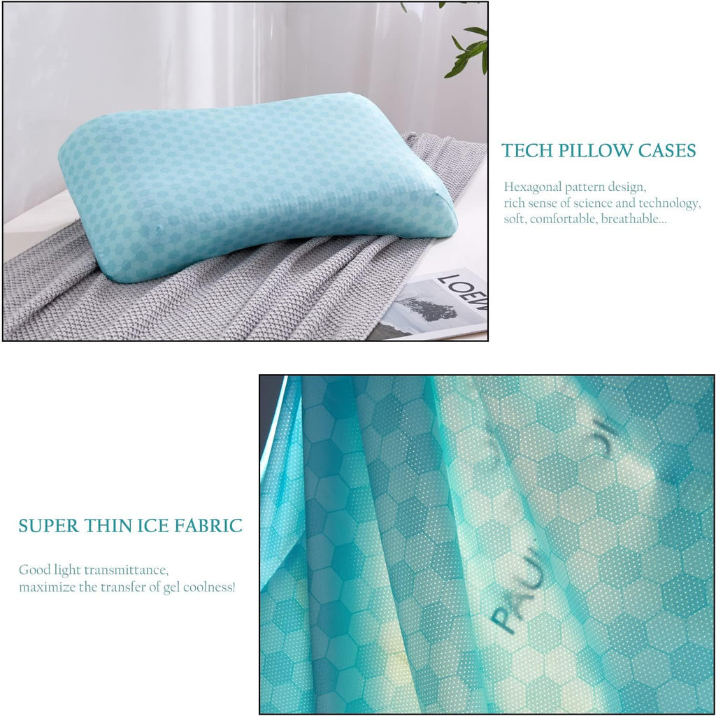 Eucior Cooling Gel Pillow, Memory Foam Cooling Gel Pillow, Cooling Orthopedic Memory Foam Pillow for Side Back Stomach Sleeper, A Relaxed Slee…