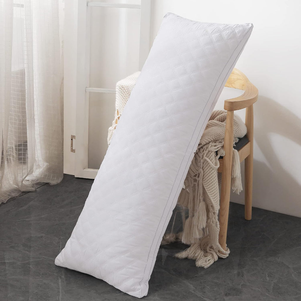 Leeden Body Pillow - White Firm Fluffy Long Pillow - 21 x 54 Soft Plush Full Body Pillows - Adjustable Side Pillow for Sleeping 1 Count Whi…