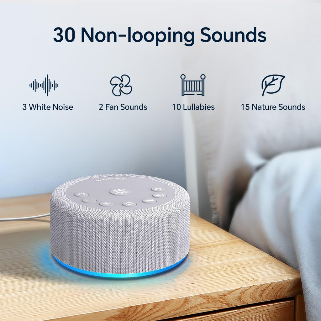 Hushingwhitenoisemachine Sound Machine Night Light White Noise Brown Noise Machine 30 Non Looping Sounds 12 Lights 5 Timers 36 Adjustable V…
