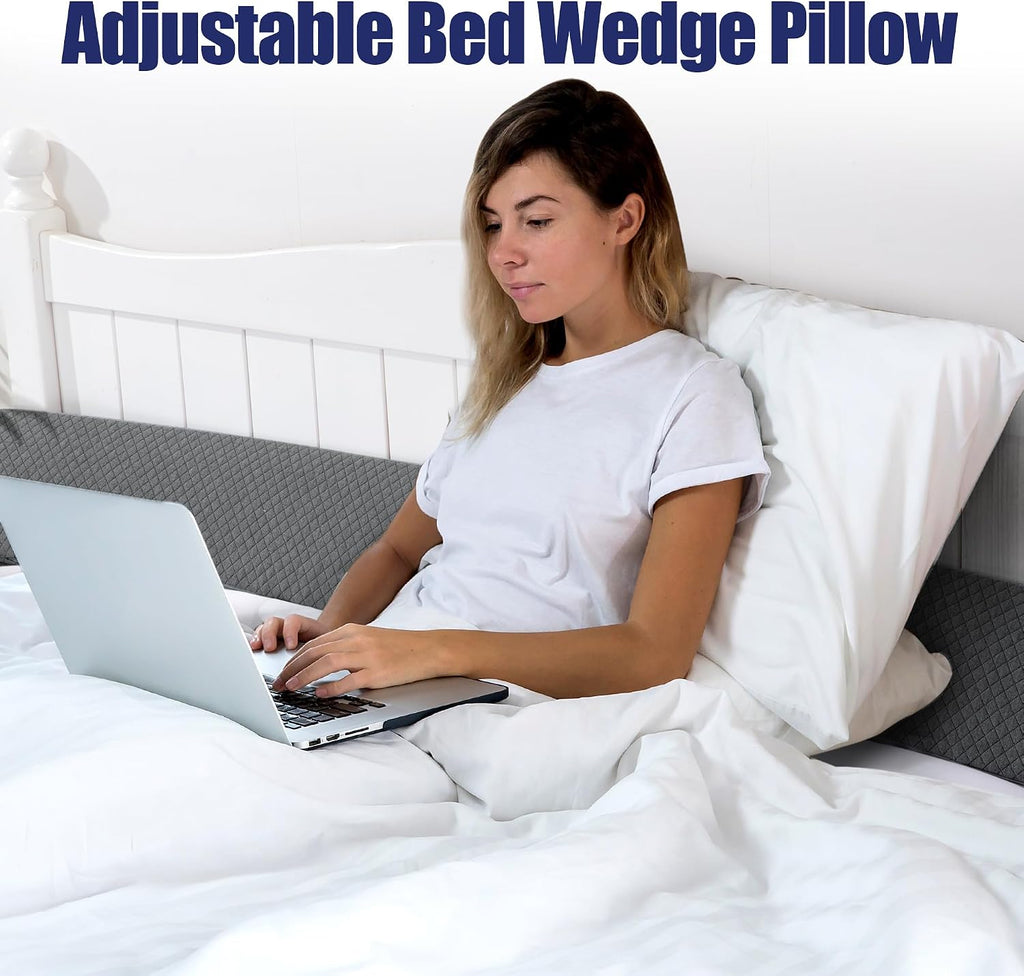 HOMBYS Wedge Pillow Headboard for Bed Gap, Foldable Bed Wedge Gap Filler Queen Size, Matterss Gap Filler, Multi Functional Bed Crack Pillow…