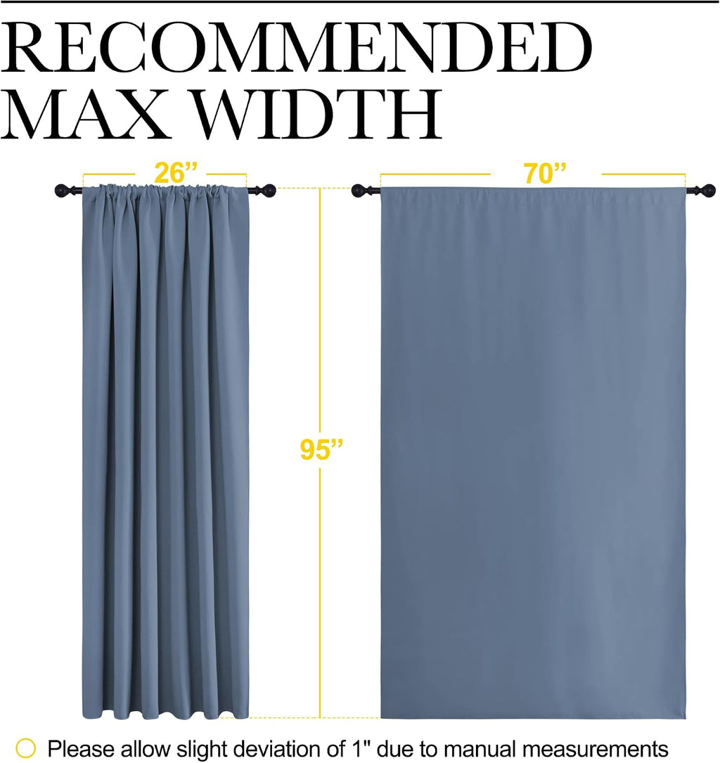 NICETOWN Blackout Curtains Window Draperies - Window Treatment Thermal Insulated Solid Room Darkening Drapes for Bedroom (Stone Blue, Set…