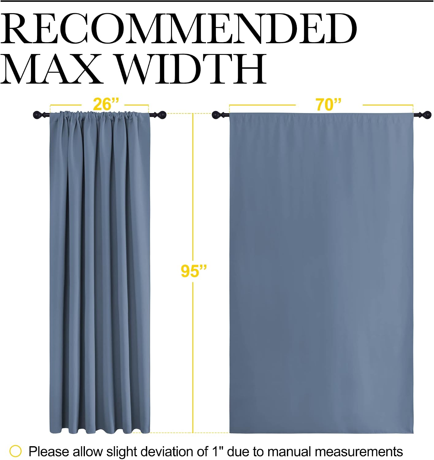 NICETOWN Blackout Curtains Window Draperies - Window Treatment Thermal Insulated Solid Room Darkening Drapes for Bedroom (Stone Blue, Set…