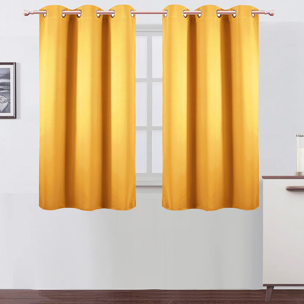 Lemomo Yellow Thermal Blackout Curtains/38 x 54 Inch/Set of 2 Panels Room Darkening Curtains for Bedroom 54 Inch silver