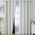Estelartextiler Estelar Textiler Blackout Curtains 102 Inches Long 2 Panels for Living Room, Sage Green and Greyish White Thermal Insulated…