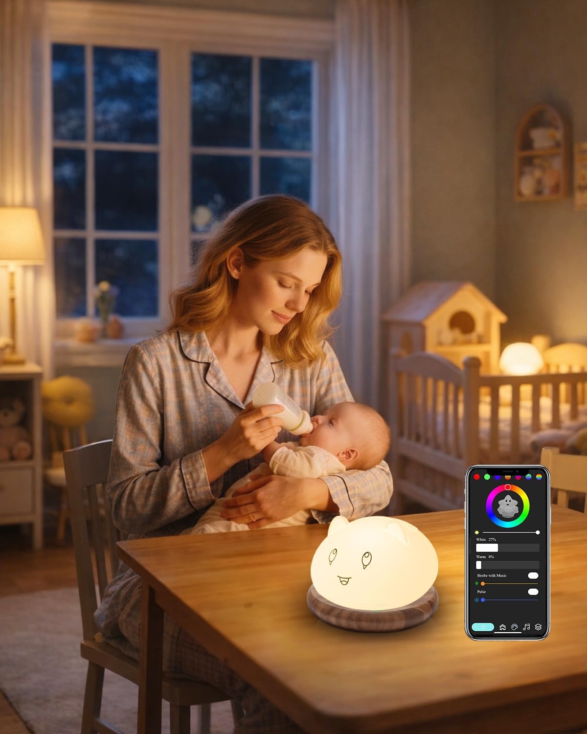Capybara Night Light for Kids, Cute Animal Silicone Touch Lamp with Bluetooth Speaker, APP Control RGB Color Changing, Timer & Alarm…