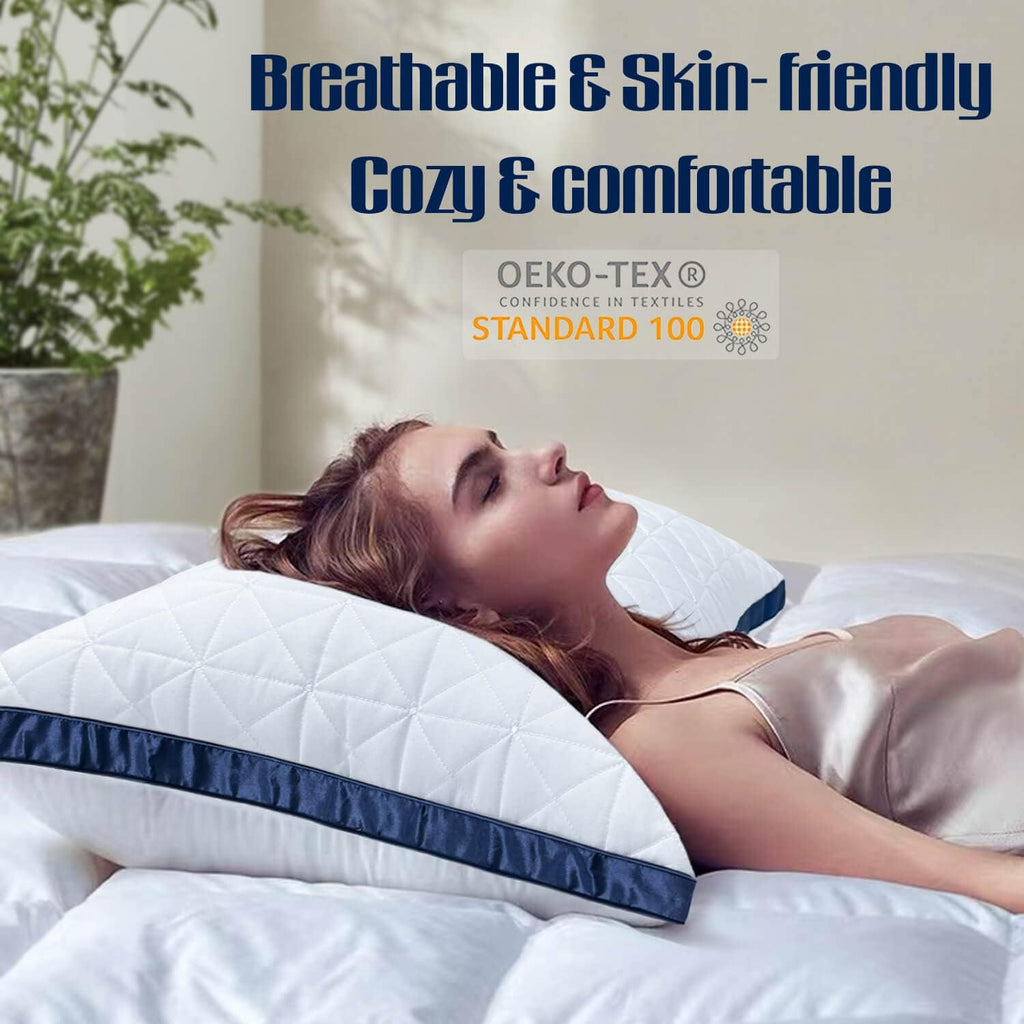 slybearsleepbetter Pillows Standard Size Set of 2 Cooling Hotel Luxury Bed Pillows for Sleeping 2 Pack, Supportive Breathable Down Alternat…