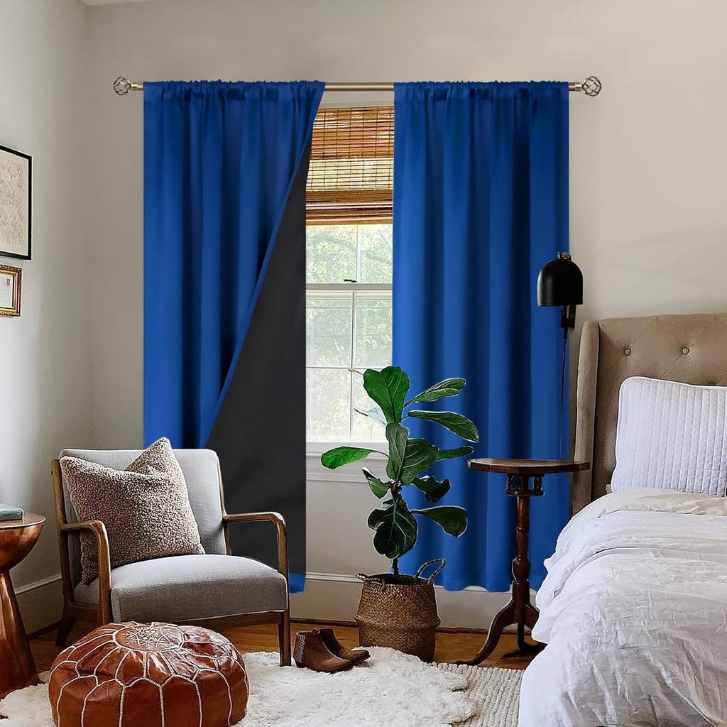 BGment 100% Blackout Curtains for Bedroom 72 Inch Length, Rod Pocket with Thermal Insulated Liner Full Room Darkening Curtains for Living…