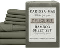 KARISSA MAE 7 Piece Pure Viscose from Bamboo Split King Size Sheet Set | 100% FSC Certified | Luxuriously Soft | Cooling | 18" Deep…