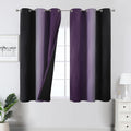 Estelartextiler Estelar Textiler Purple and Black Ombre Blackout Curtains 45 Inch Length, Full Room Darkening Gradient Drapes for Kitchen,…