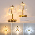 Shenmoyl Set of 2 Tulip Table Lamp with 5200mAh Battery & Touch Control, Cordless Small Table Lamp with 3 Colors, Rechargeable Battery Oper…