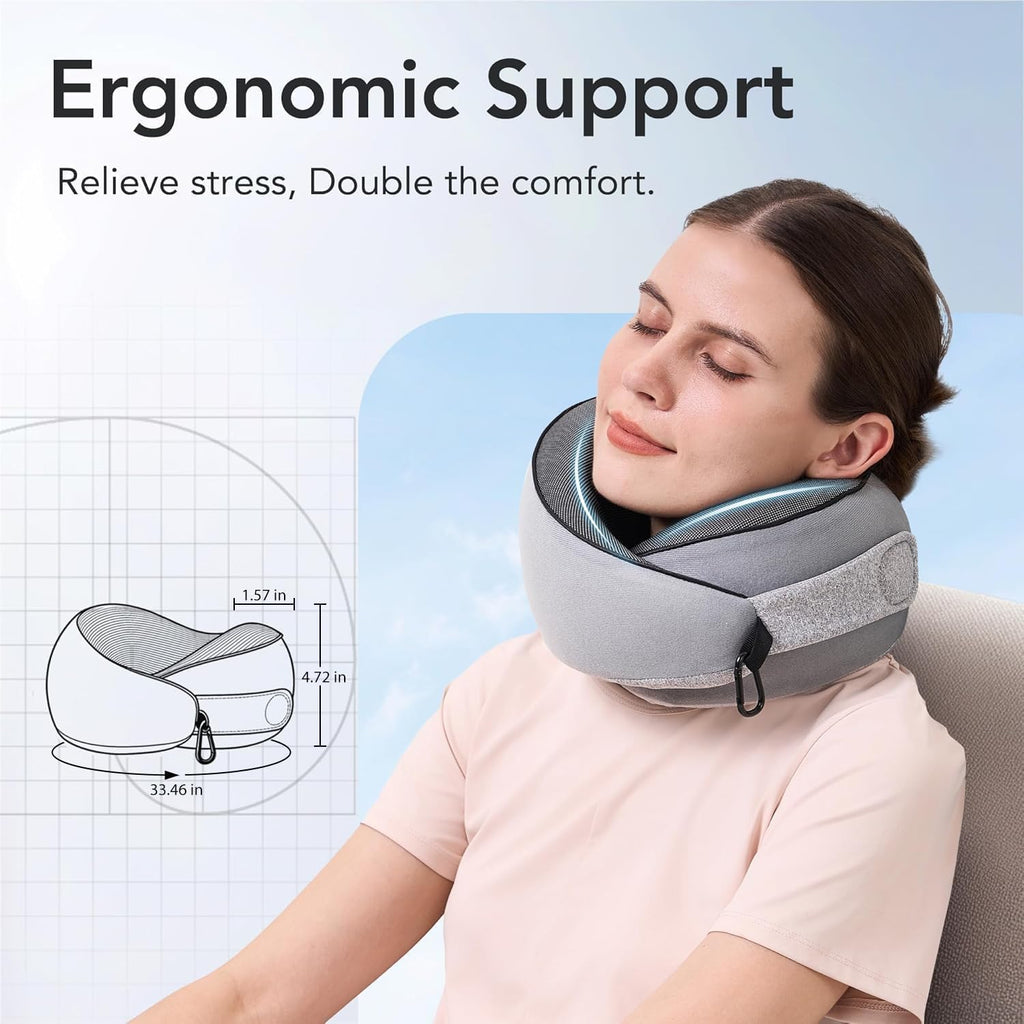 KPNEOL Travel Pillow, 100% Pure Memory Foam Travel Neck Pillow Airplane Neck Support Ergonomic Design for Traveling Suitable for…