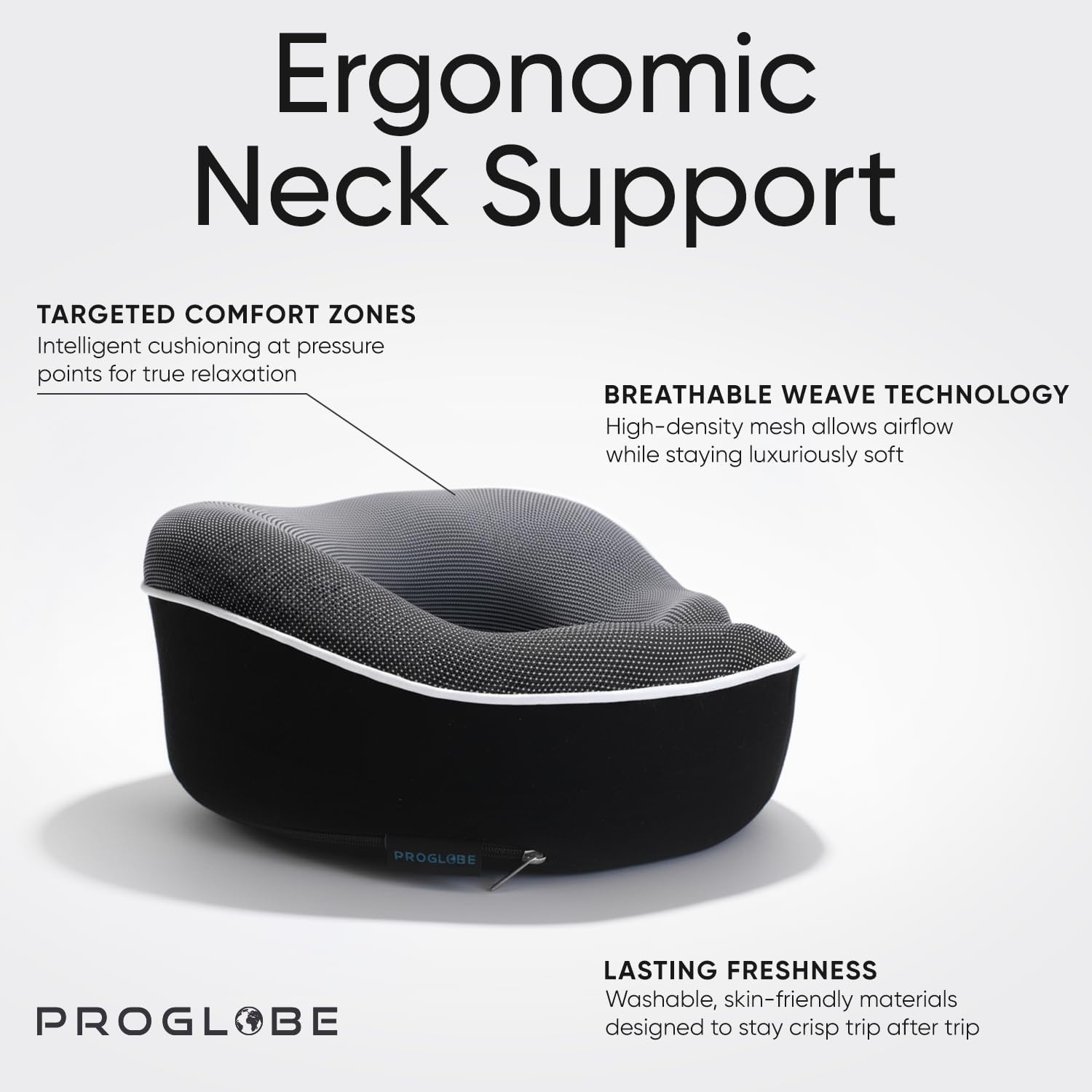 Proglobe Orthopedic Neck Pillow, Travel Neck Pillows for Airplanes, Memory Foam Kit, 360° Head Support, Airplane Pillow Set with 3D…