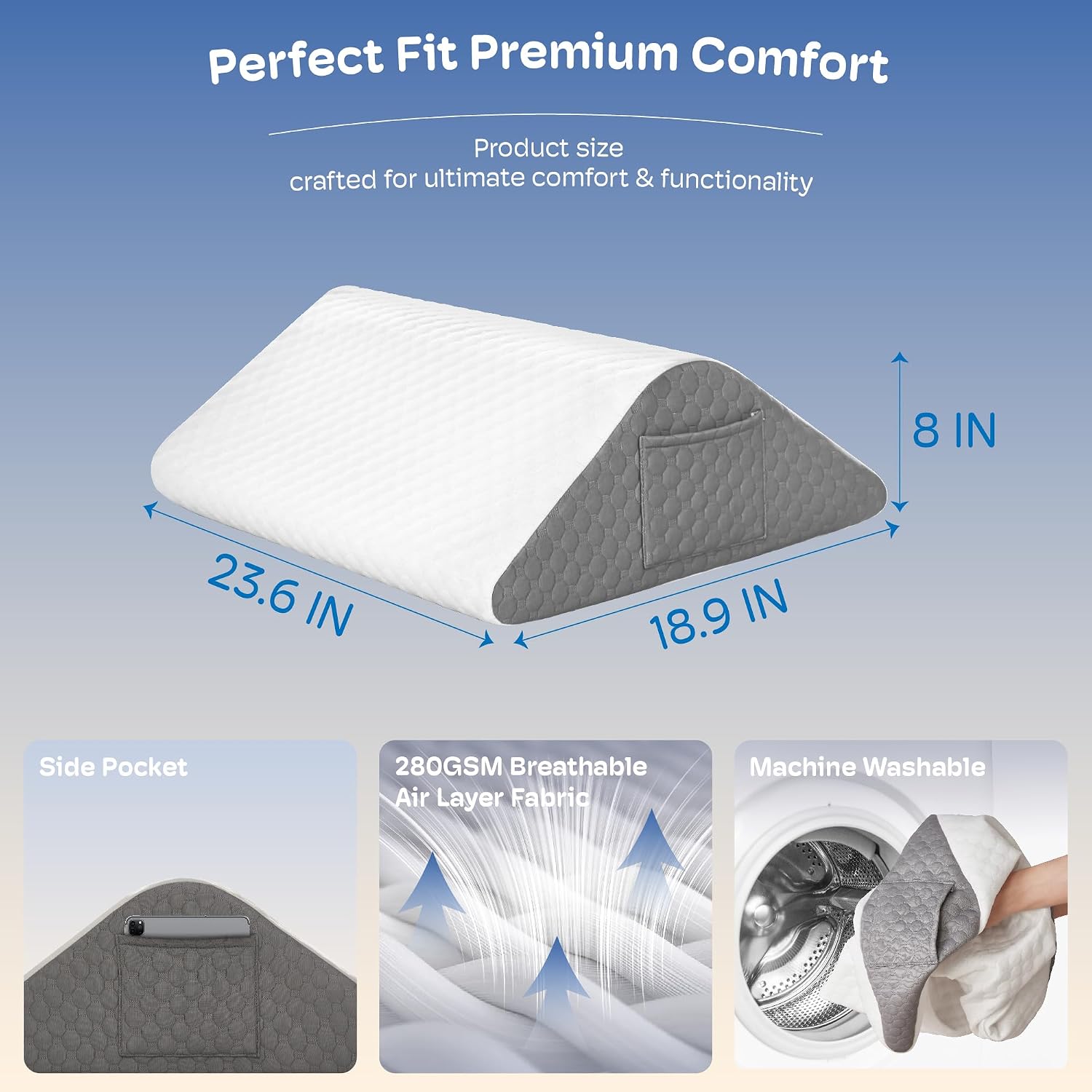 Simpledad Leg Elevation Pillows for After Surgery Knee Wedge Pillow for Back Sleeping, Leg Wedges for Elevation Swelling Blood Circulation…