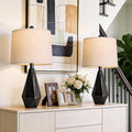 PoKat Table Lamps Set of 2 for Bedroom, 23.5'' High Farmhouse Nightstand Lamps for Living Room, Modern Bedside Lamps with Linen Shade for…