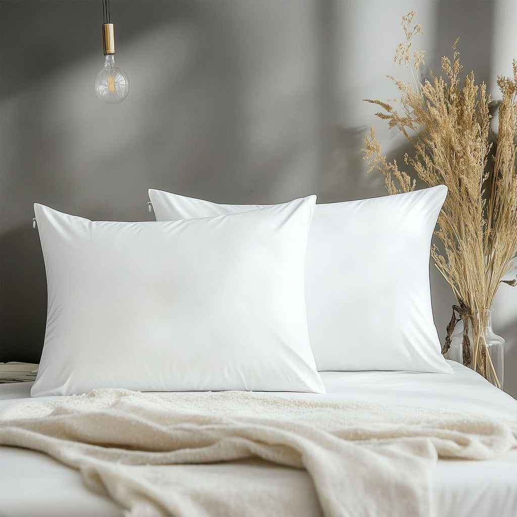 Precoco Cotton King Size Pillow Cases Set of 6, White Pillow Case Protector with Zipper, Cooling Breathable Soft Pillow Covers & Invisible…
