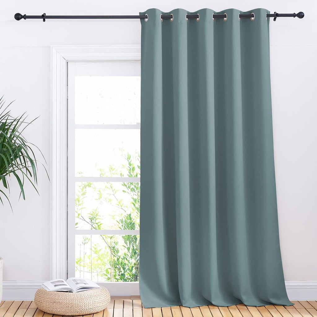 NICETOWN Window Blackout Curtain Panel for Living Room, Greyish Blue, 1 Panel, 70 x 95 inch, Thermal Insulated Blackout Drape/Drapery for…