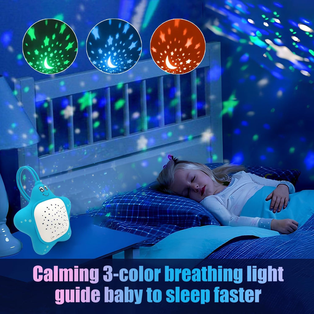 Junificent White Noise Machine for Baby with Star Projector | Music for Nursery & Travel | Portable Sound Machine Lullabies for I…