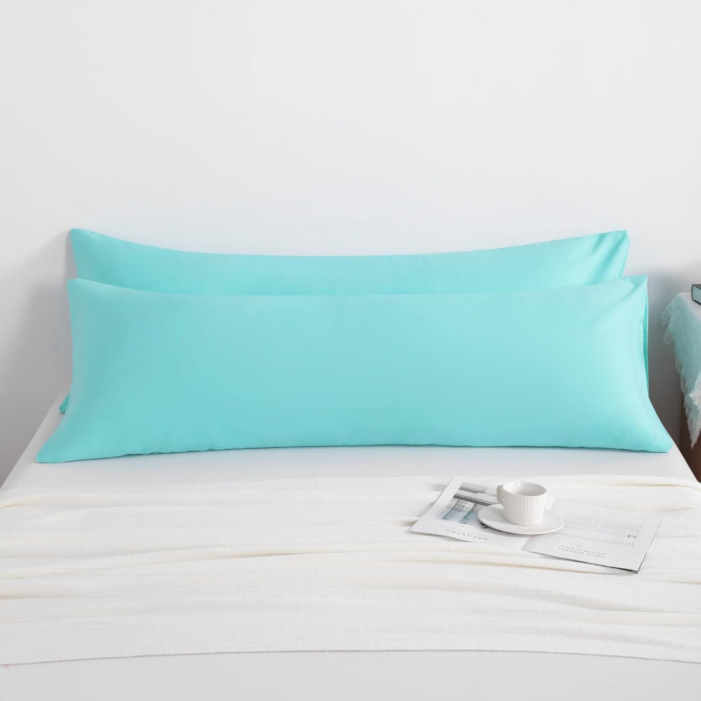 Ntbay Body Pillow Cases Set of 2, 2 Pack Brushed Microfiber 20x54 Pillow Cases, Soft, Wrinkle, Fade, Stain Resistant Aqua Pillow Cases with…