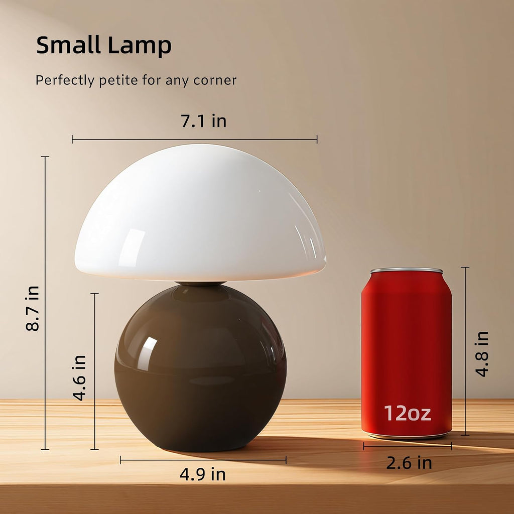 Dawnwake Mushroom Lamp Table Lamp for Bedroom, Desk Bedside Small Lamps for Living Room Night Stands, Mushroom Decor Cute Mini Modern Mid…