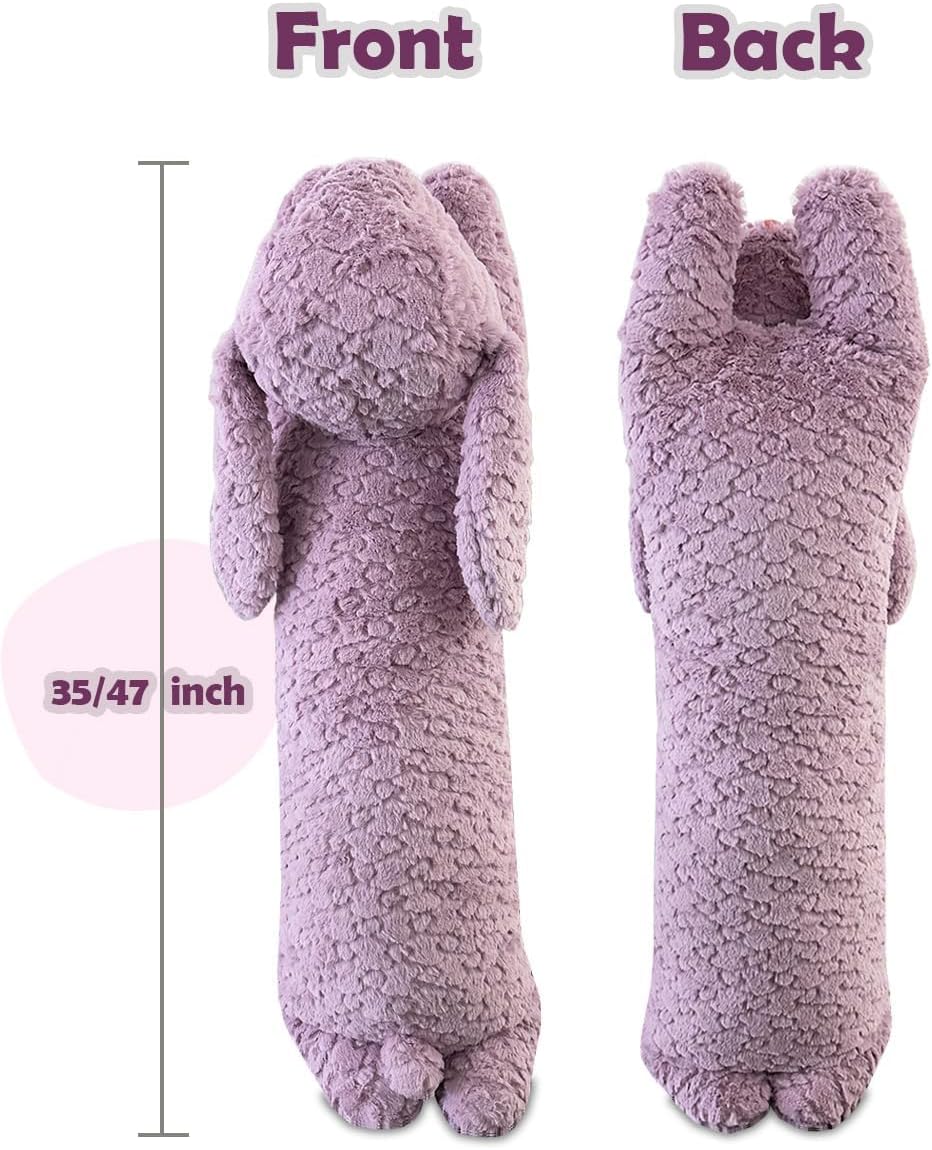 Rabbit Plush Pillow, Rabbit Stuffed Animal, Rabbit Plush Long Pillow for Kids Adults (47 inch)