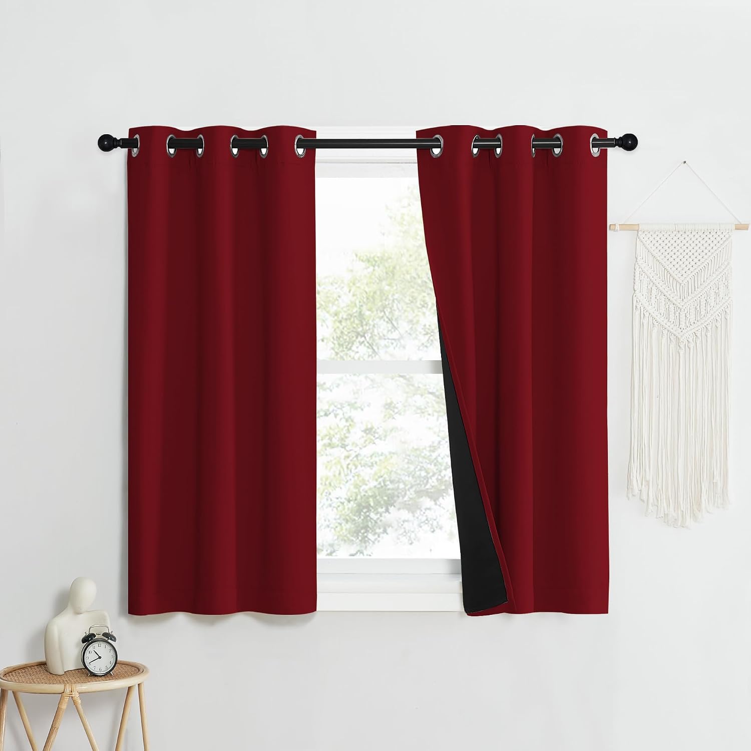 Nicetown 100% Blackout Curtains with Black Liner Backing, Thermal Insulated Curtains for Living Room, Noise Reducing Drapes for Christmas,…