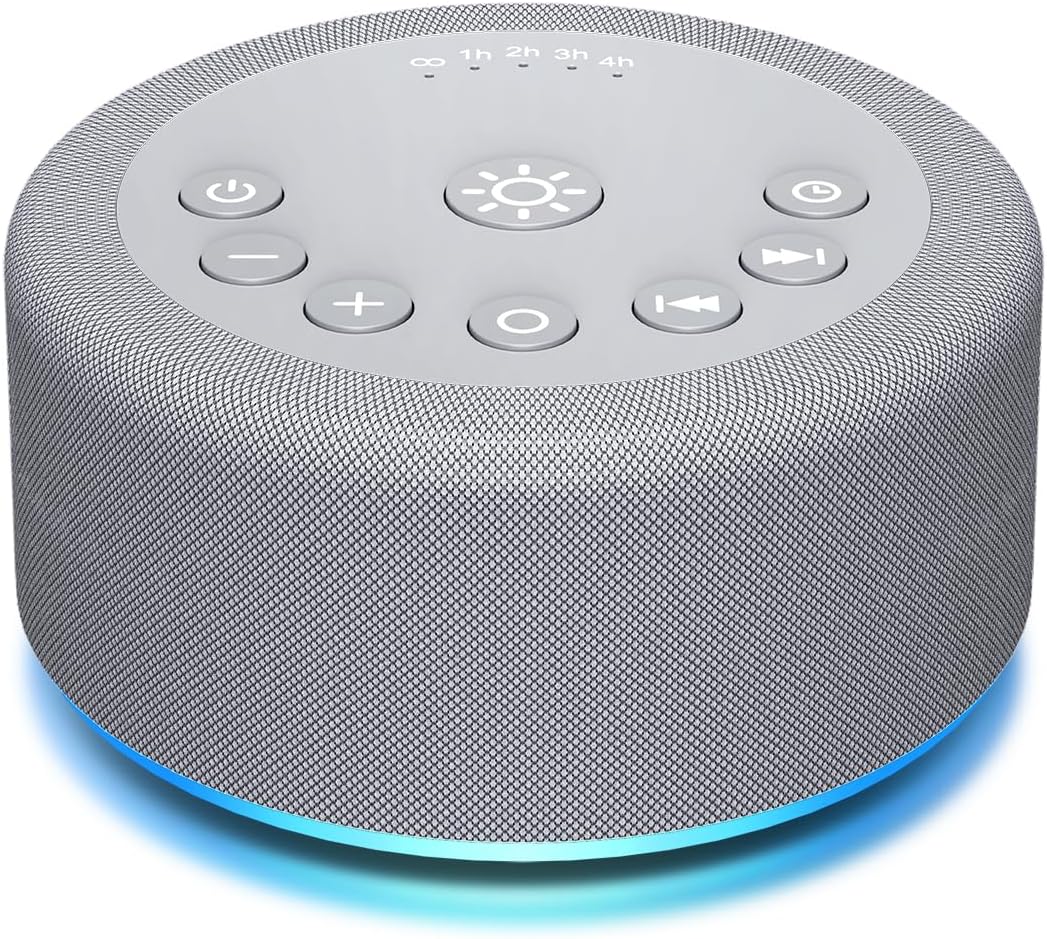 Hushingwhitenoisemachine Sound Machine Night Light White Noise Brown Noise Machine 30 Non Looping Sounds 12 Lights 5 Timers 36 Adjustable V…