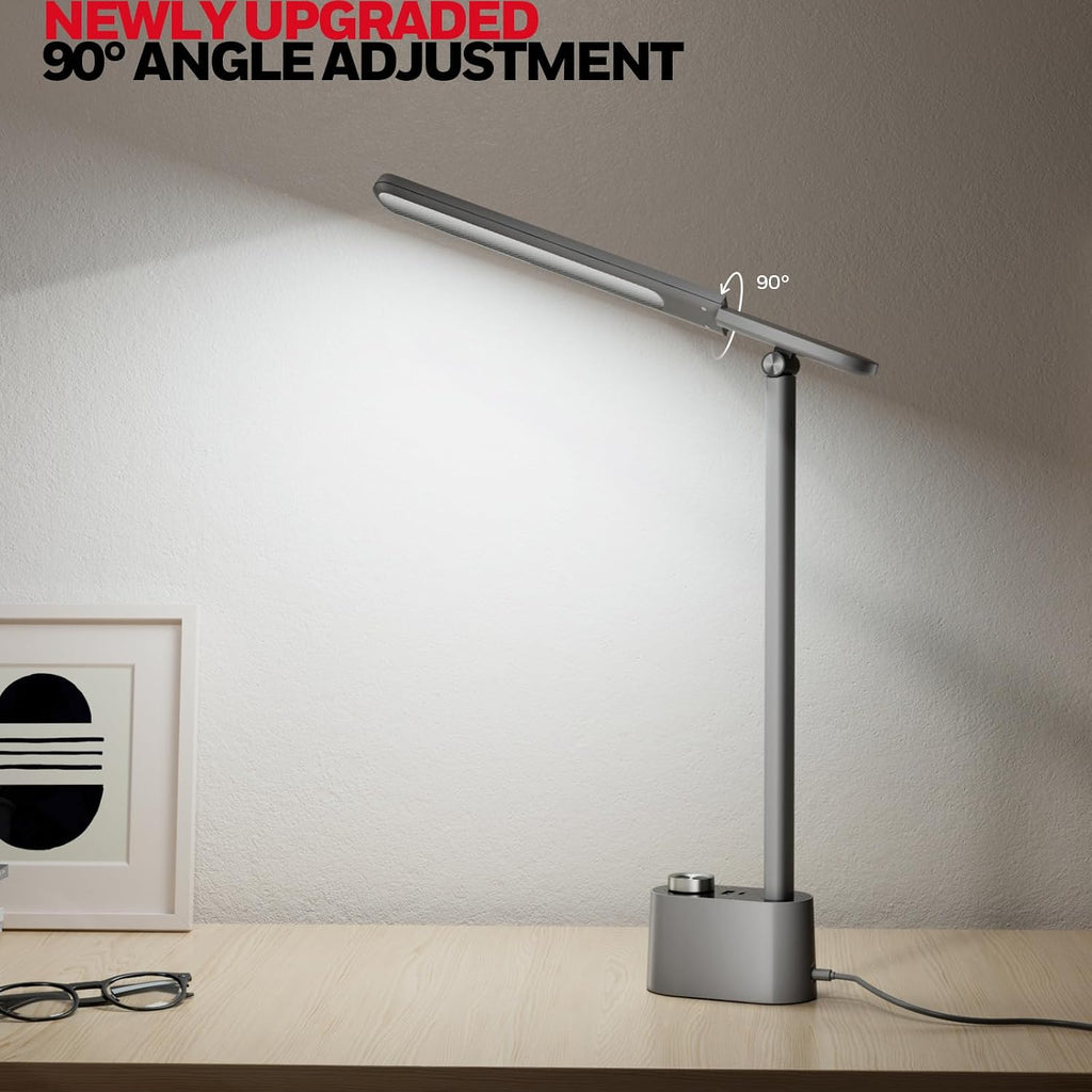 Honeywell Upgraded LED Desk Lamp - H01 Pro SunturaluxTM Foldable Desk Light with USB A+C Charging Port, 3 Color Modes Dimmable Table Lamp…