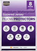 Utopiabedding Set of 8 Pillow Protectors with Zipper Standard Size, Bed Bug and Dust Mite Proof Pillow Covers, Ultra Soft Pillow Encasement…