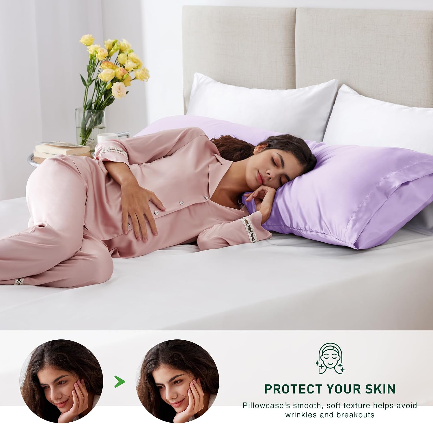 Lovescabin Love's cabin Satin Body Pillowcase 20x54, Cooling Pillow Cover for Hair and Skin, Silky Smooth with Envelope Closure, Similar to…