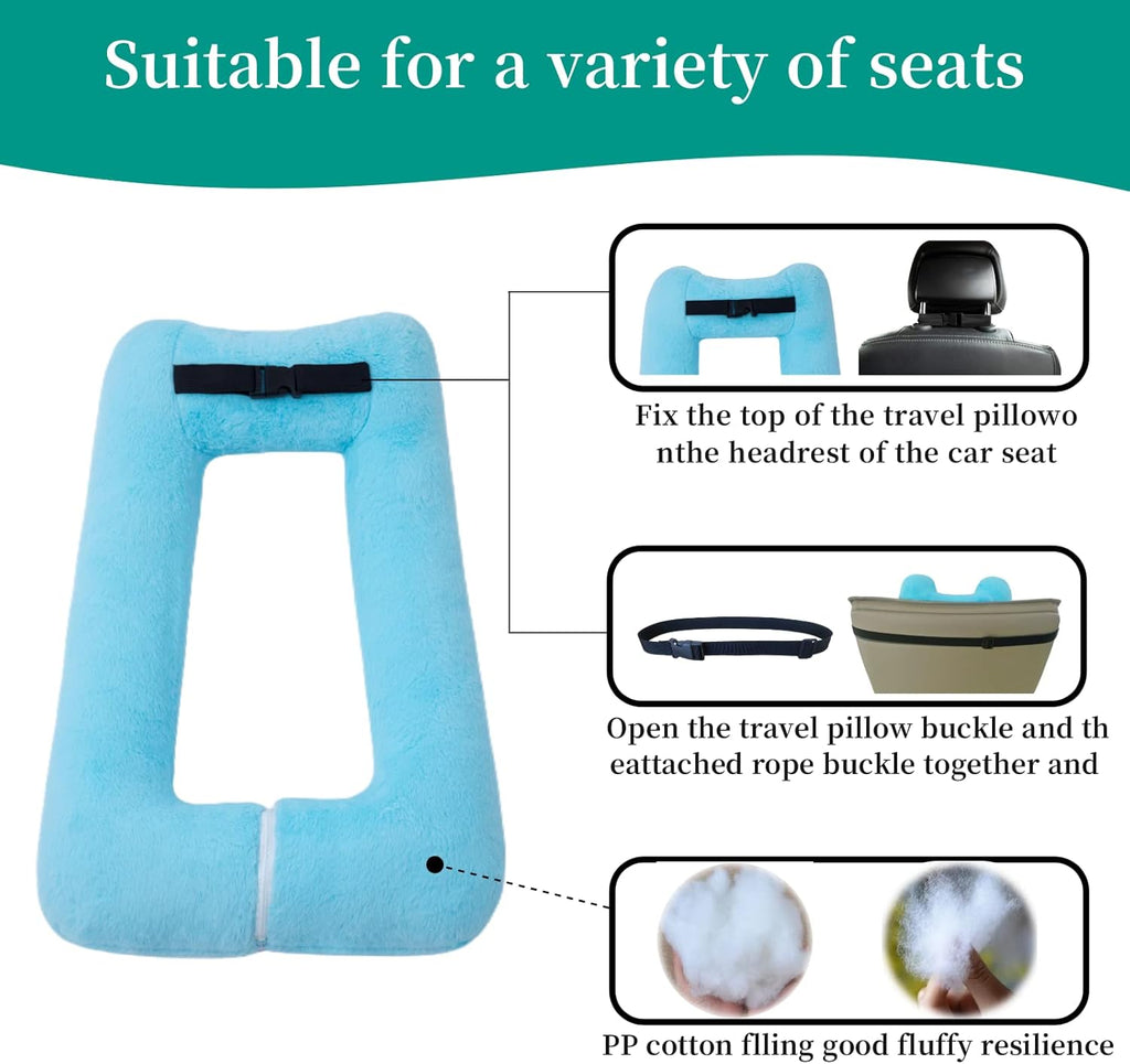 FHSGGP Travel Pillow Upgraded Version of Aircraft Travel Neck Pillow with Storage Bag, Sleep Pillows for Travel by Train, Car, or Plane…