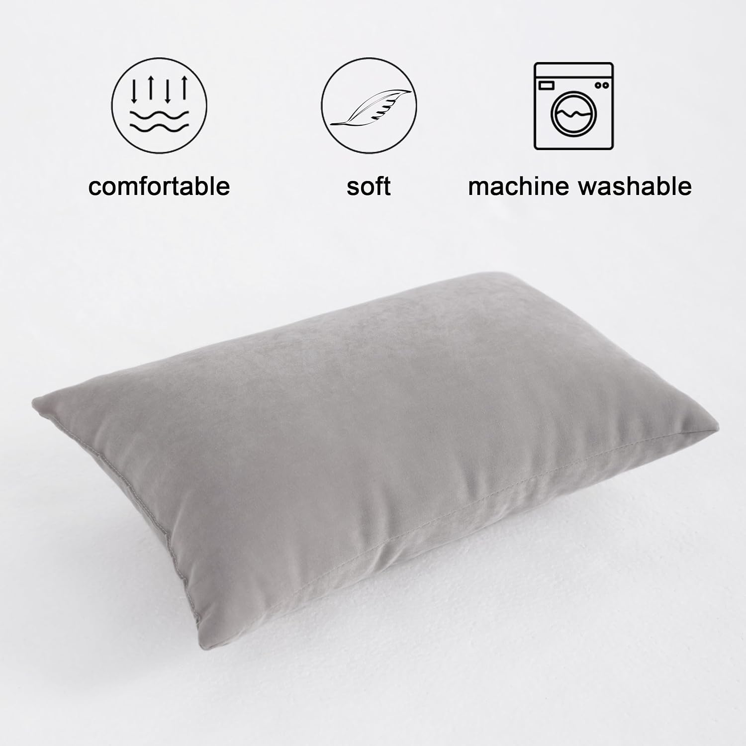 Flxxie Tiny Pillows, Down Alternative Microfiber 11x7 Inches Mini Pillow for Travel, Pets, Soft Machine Washable Small Pillows for Neck, Lu…