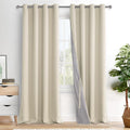 Xwzo 100% Blackout Curtains with Tiebacks- 2 Thick Layers Completely Shaded Window Treatment Thermal Insulated Lined Drapes with Grommets f…