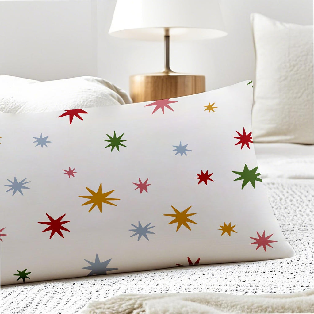 Boho Colorful Stars 20x54 Body Pillow Cover, Mid Century Modern Decorative Long Body Pillow Cases for Kids Girls Room Bedroom Dorm Bed Couch