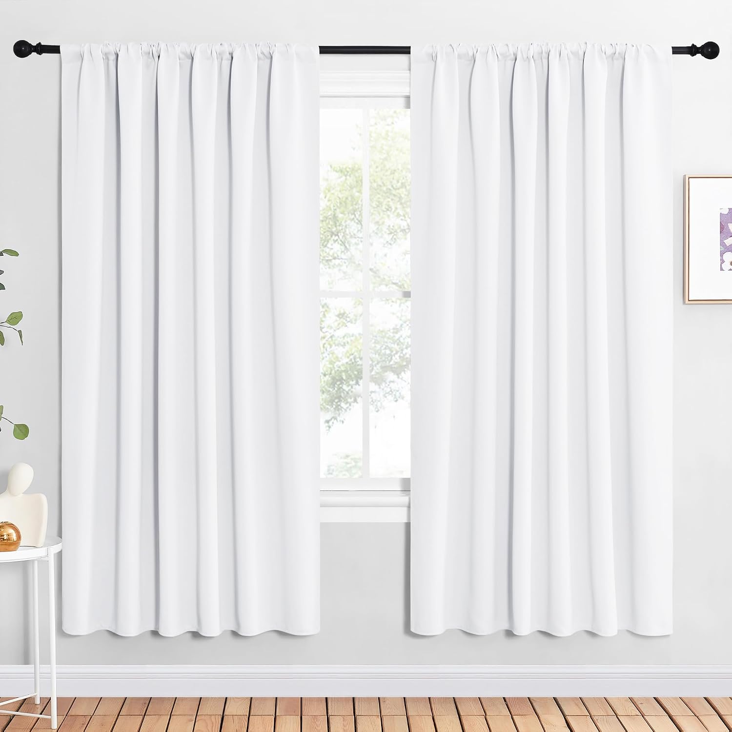 NICETOWN 2 Panels Blackout Curtains, Rod Pocket Window Curtains Room Darkning Drapes for Bedroom/Living Room, Thermal Insulated Solid…