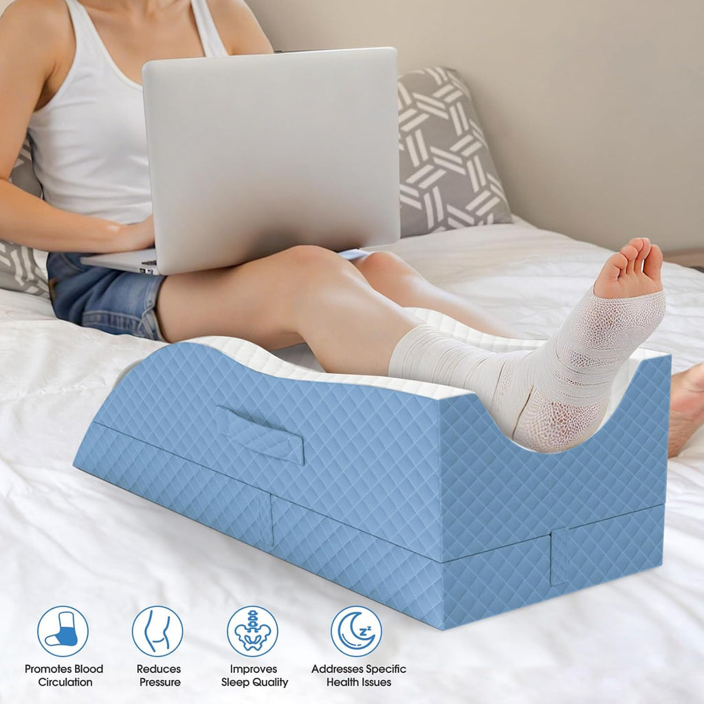 TranquilRelax TranquilRelax Elevation Pillows for Leg After Surgery, Memory Foam Adjustable Wedge Pillow for Injury or Rest, Ankle P…