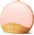 ecozy Wood Grain Sunrise Alarm Clock, White Noise Sound Machine, Music-Sync Lights, Upgraded Backlit Buttons for Bedrooms, 26 Soothing…