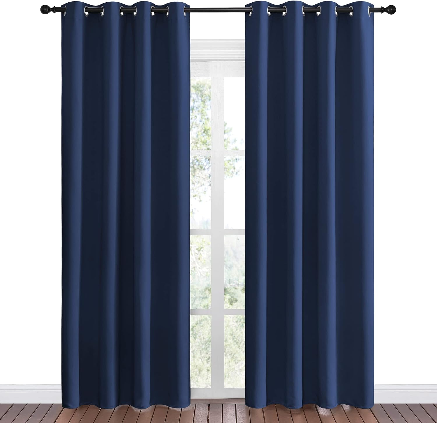 Nicetown Navy Blackout Curtains 86" Long for Living Room, Thermal Insulated Window Treatment Light Reducing Room Darkening Drapes for Boys…