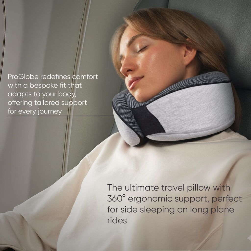 Proglobe Travel Neck Pillows for Airplanes, Sleeping Essentials for Long haul Flights, 360° Head Support, Car and Airplane Kit with 3D…