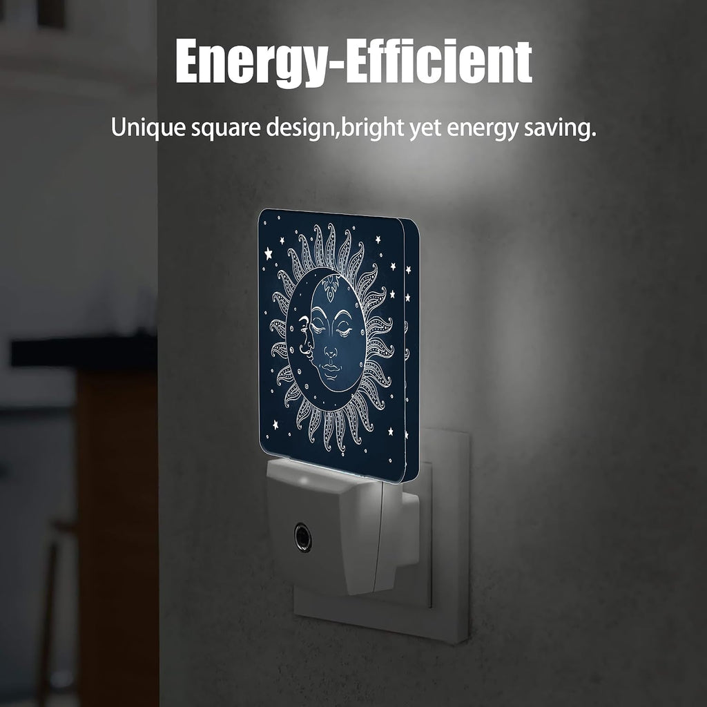 Vintage Sun Moon Night Light, Dusk to Dawn Smart Sensor Nightlight for Bedroom Bathroom Kitchen Hallway Stairs Hallway, Plug-in, Energy…