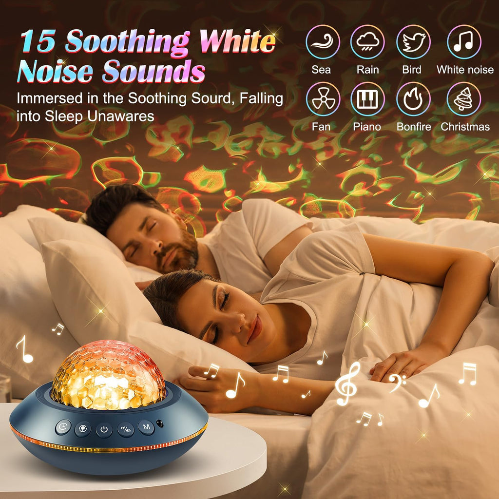 Galaxy Projector for Bedroom, White Noises & Bluetooth Night Light Projector,360° Full Coverage Ceiling Projector Galaxy Light…