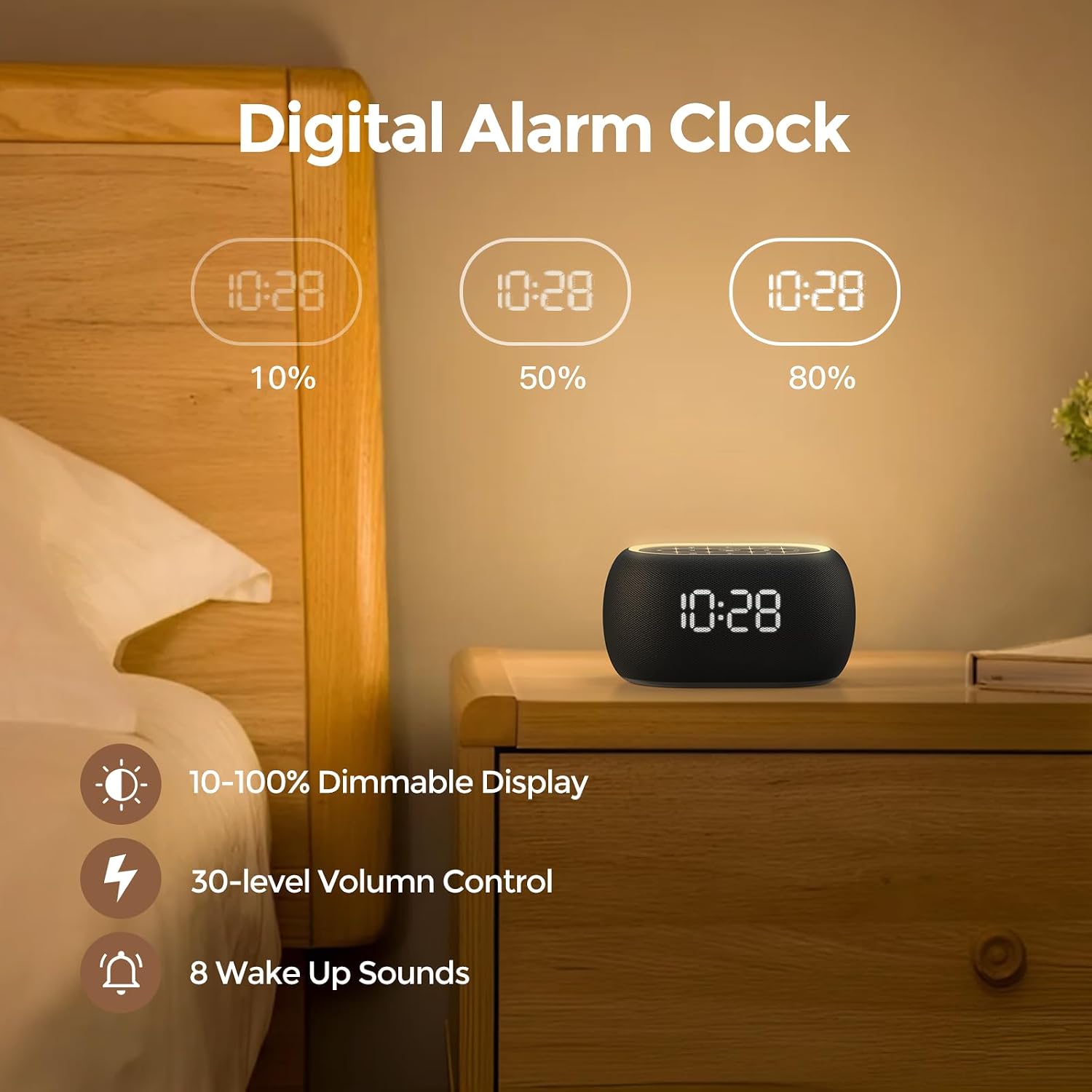 ANJANK Alarm Clock White Noise Sound Machine with Bluetooth Speaker, 21 Soothing Sounds, 7 Night Lights, 0-100% Dimmer/Sleep Timer/Volume…