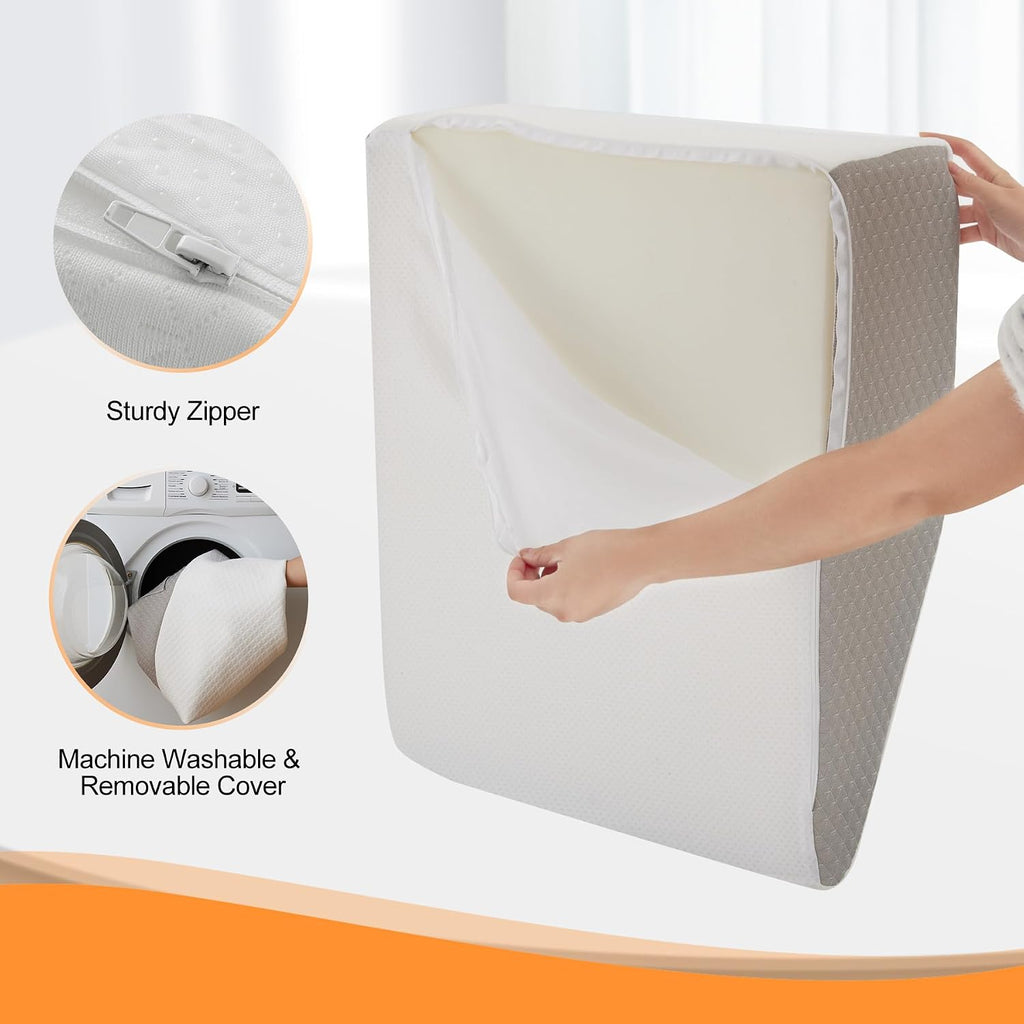 Ruqmuis Leg Elevation Pillow for After Surgery, 8inch Foam Leg Elevating Pillow for Swelling and Blood Circulation, Leg Wedge Pillow for Sl…