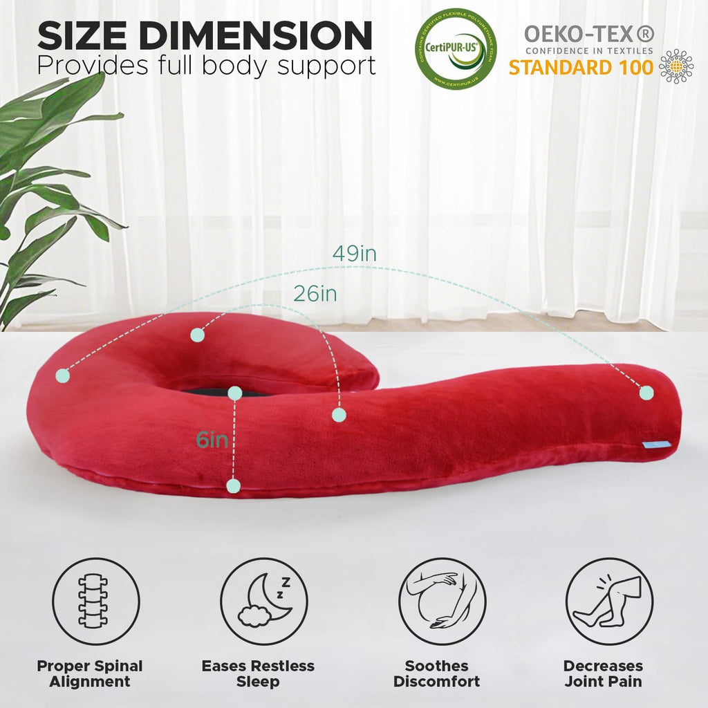 SchnauzerHome SCHNAUZER HOME Body Pillow for Adults - Soft Long Bed Pillows Insert for Sleeping - Shredded Memory Foam and Removable Washab…