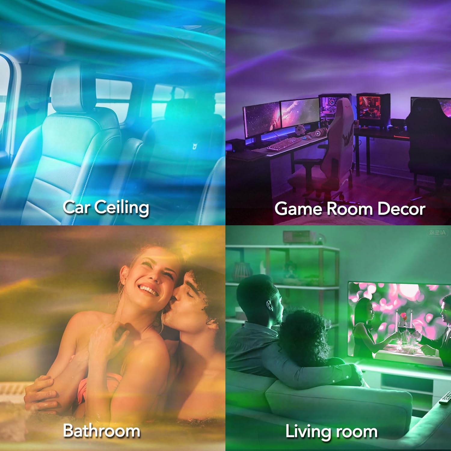 VoMii Northern Lights Projector,16 Colors Luminorthe Cube Lamp with Dynamic Wave Effect, Aurora Glow Lamp Ambient Lighting with Remote for…