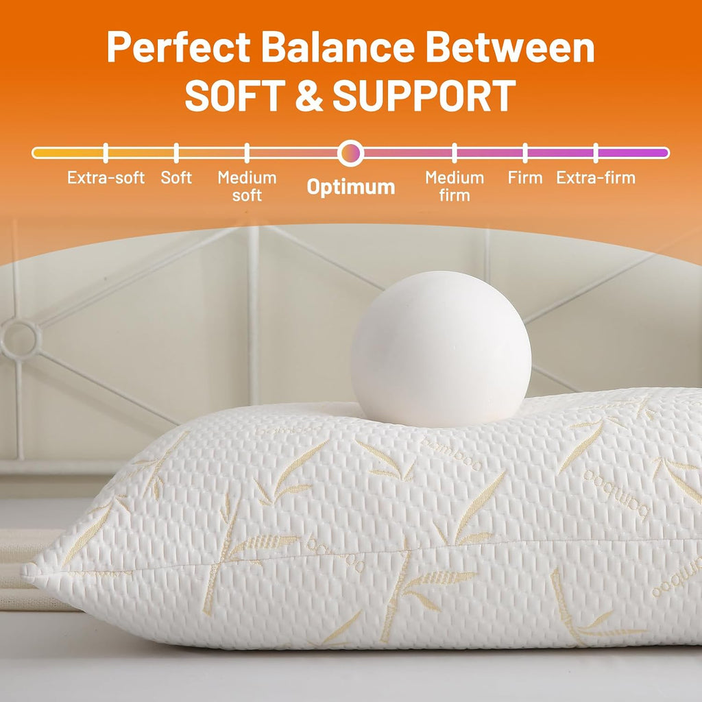 Primesoft Full Body Pillow with Removable Pillowcase for Adults,(Memory Foam Filling)(Long Pillow for Side Sleepers) (Fluffy and…