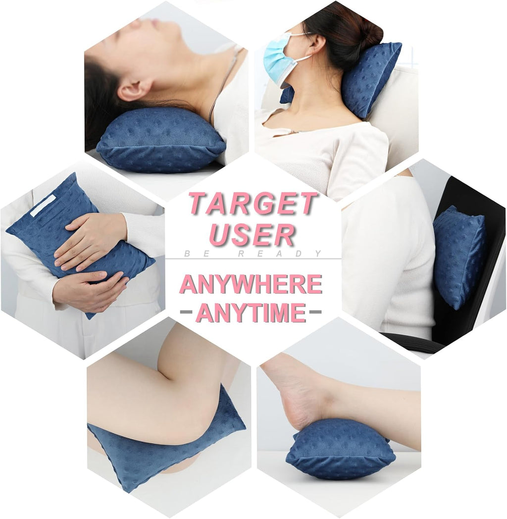 BNRendles Small Neck Pillow for Recliner Chair Neck Support Pillows Plump Adjustable Filling Nap Airplane Sleeping Little Cushion Minky Dot…