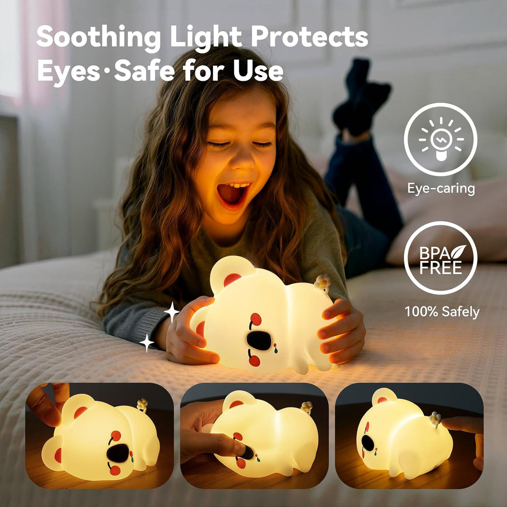 Koala Night Light for Nursery - Soft Squishy Dimmable Baby Night Lamp, Rechargeable Touch Control with Timer, Soft Silicone Breastfeeding…