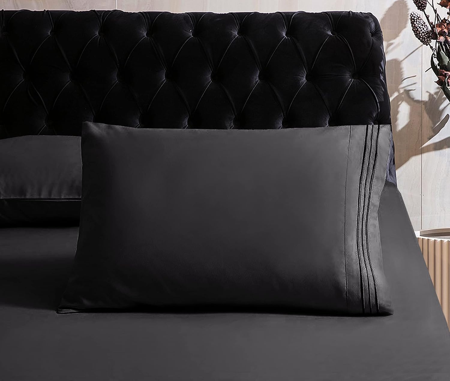 MocassiLuxuryBedding Mocassi King Sheet Set - Luxury Hotel 1800 Premier Bedding Sheets & Pillowcases - Ultra Soft Breathable & Cooling Bed…