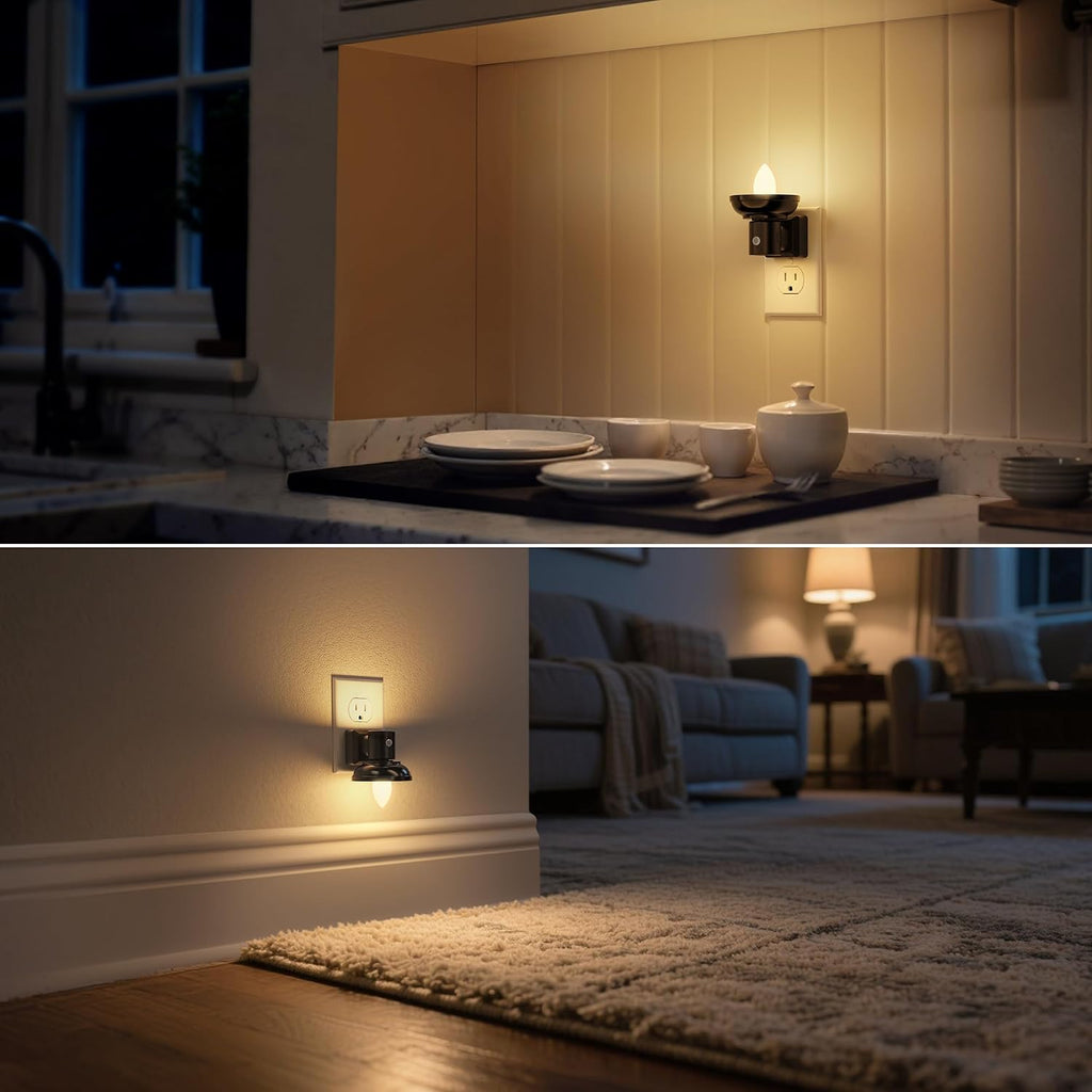 DORESshop LED Night Light[2 Pack], Night Lights Plug into Wall, 3 Level Brightness Adjustable Plug in Night Light, Dusk to Dawn Sensor…