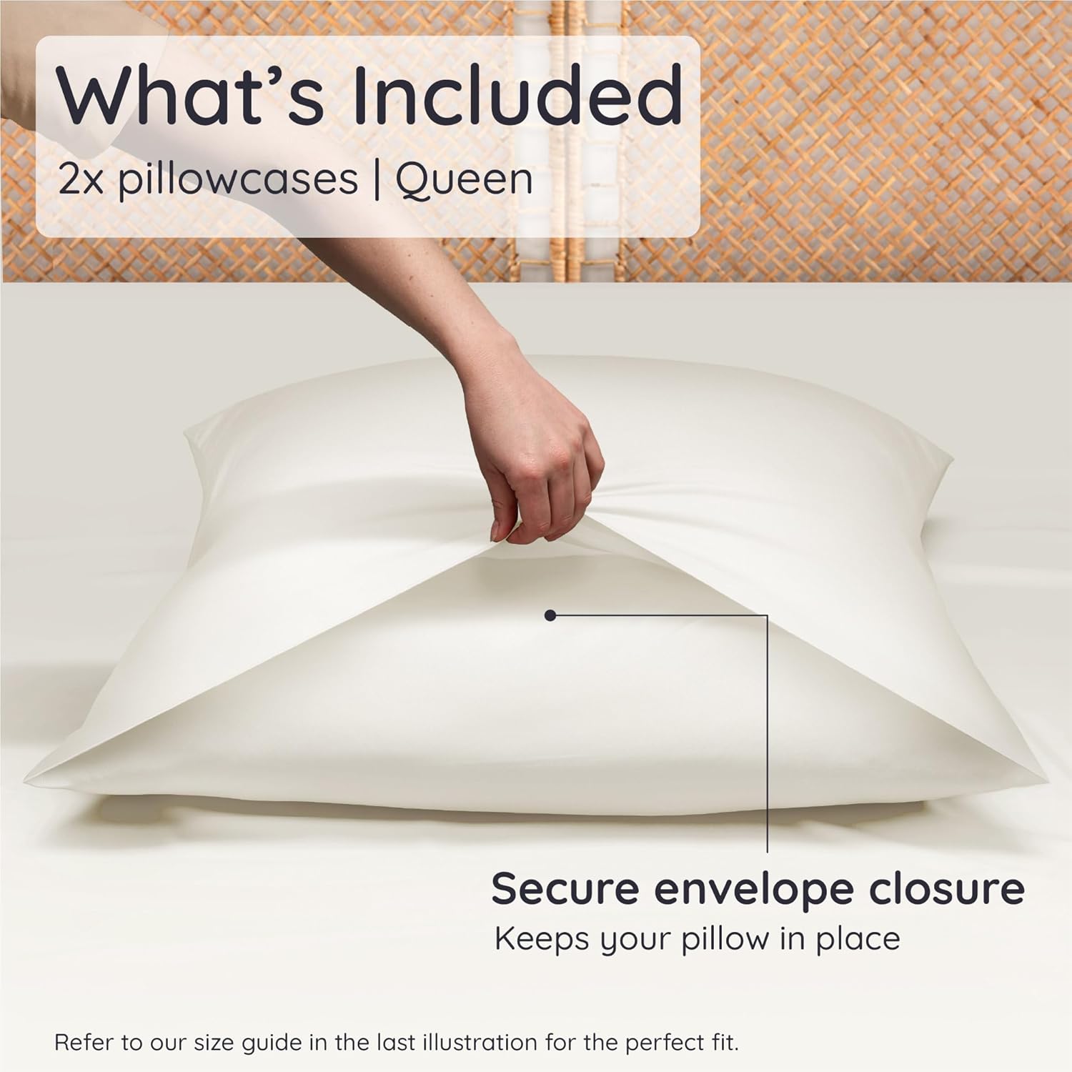 Bambaw 100% Viscose Derived from Bamboo Pillowcase Queen Size – Queen Cooling Pillow Cases Set of 2, with Envelope Closure, Breathable & Su…